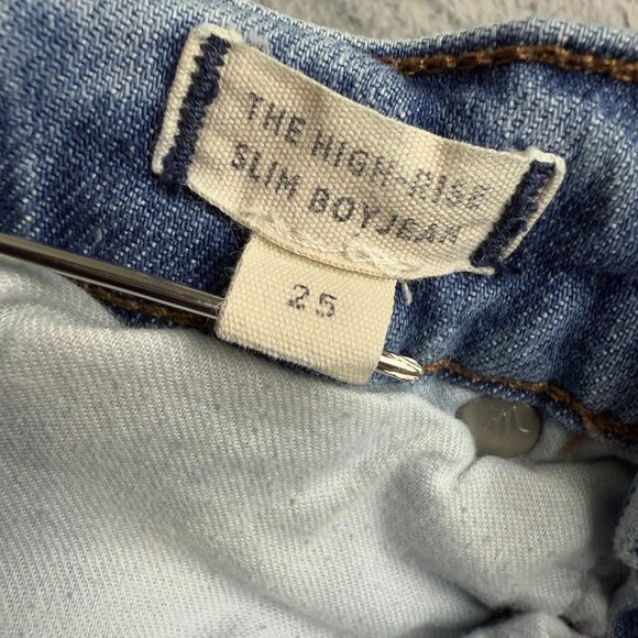 Madewell The High-Rise Slim Boy Jean Womens 25 Neal Wash Blue Cotton Blend Denim - Picture 5 of 8